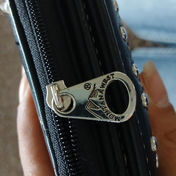 Montana west  black leather trifold wallet - Picture 10 of 16